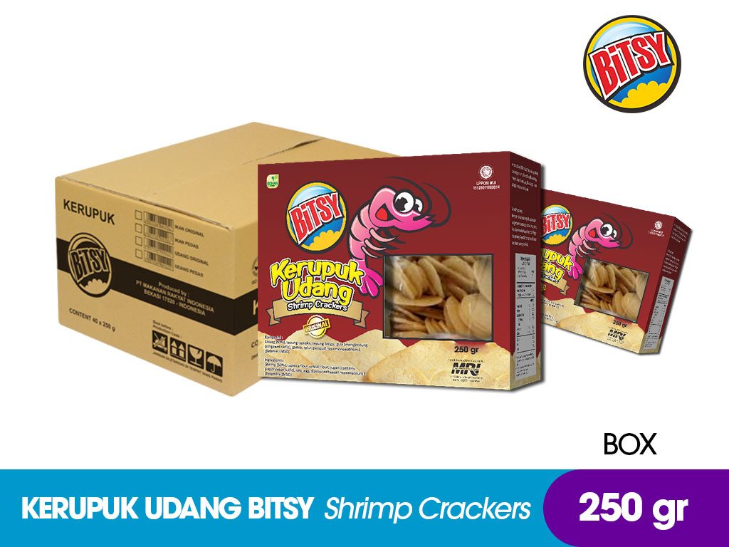 Kerupuk Udang Bitsy Karton 200 gr